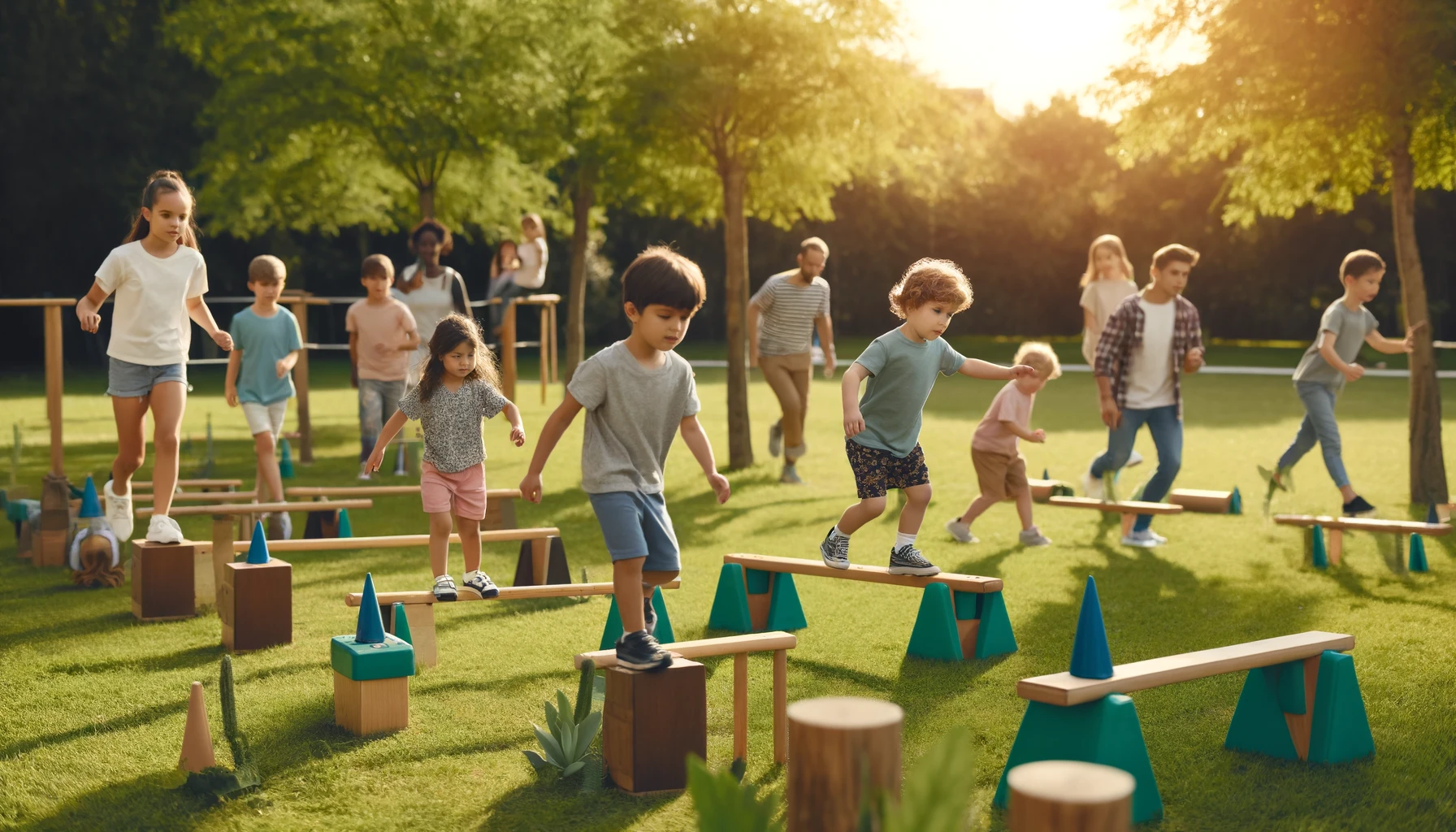 Join an exciting balance beam race with various challenges. If a player falls, they must return to the start of the section they fell in.