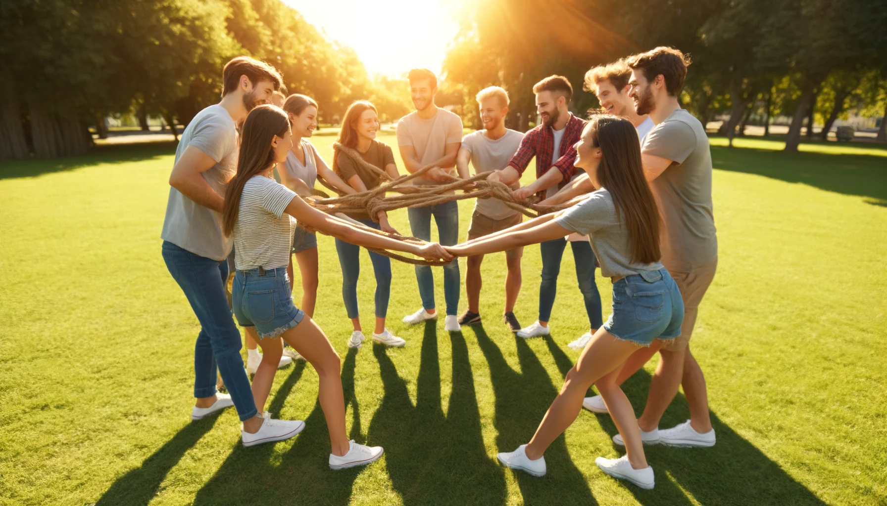 Play the Circle Untangle teamwork challenge! Grab hands, form a circle, and work together to untangle. Perfect for group fun and team building!