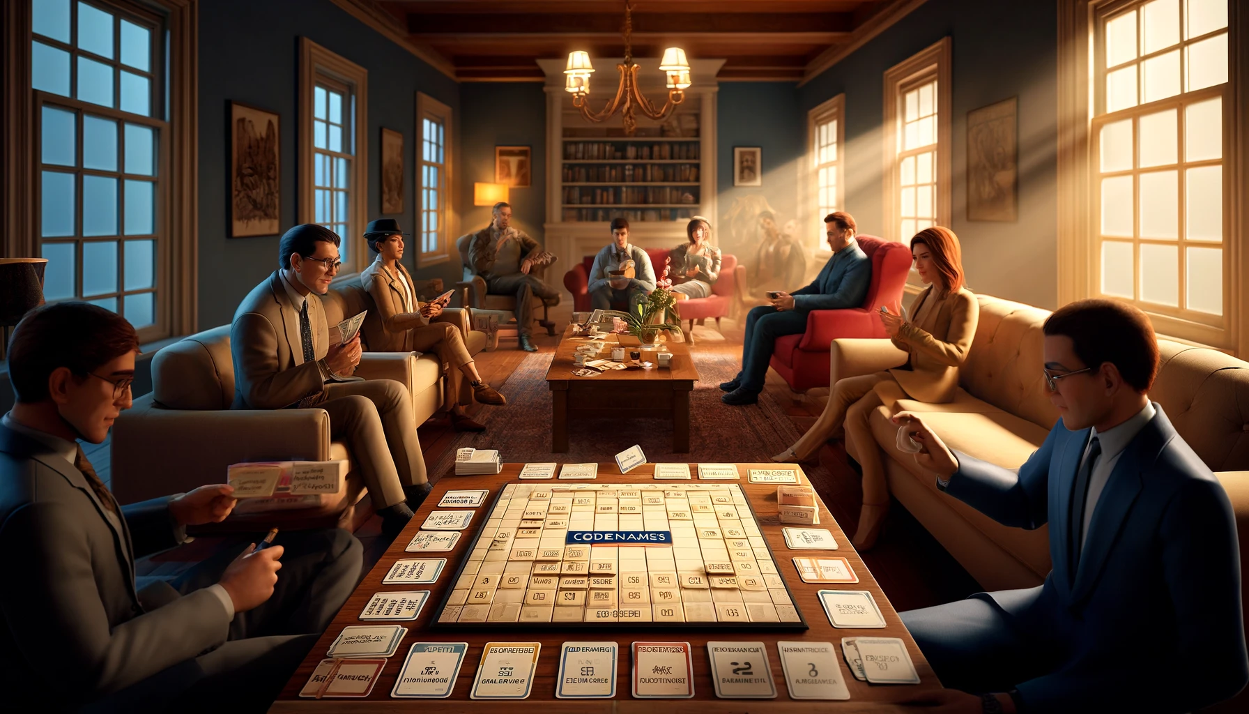 Play Codenames, a word association game where spymasters give clues to help operatives guess words on a 5x5 grid. Use strategy and teamwork to win!