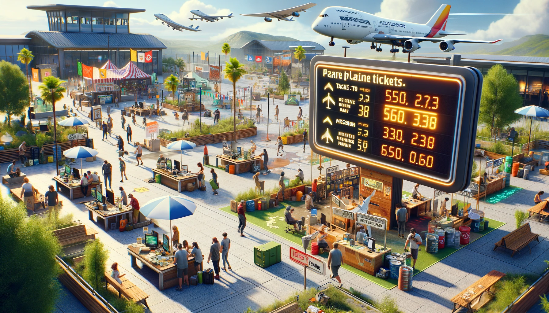 Ticket to Journeyland! Teams compete at stations to win money, buy plane tickets, and donate to the Mission Collection for extra rewards.