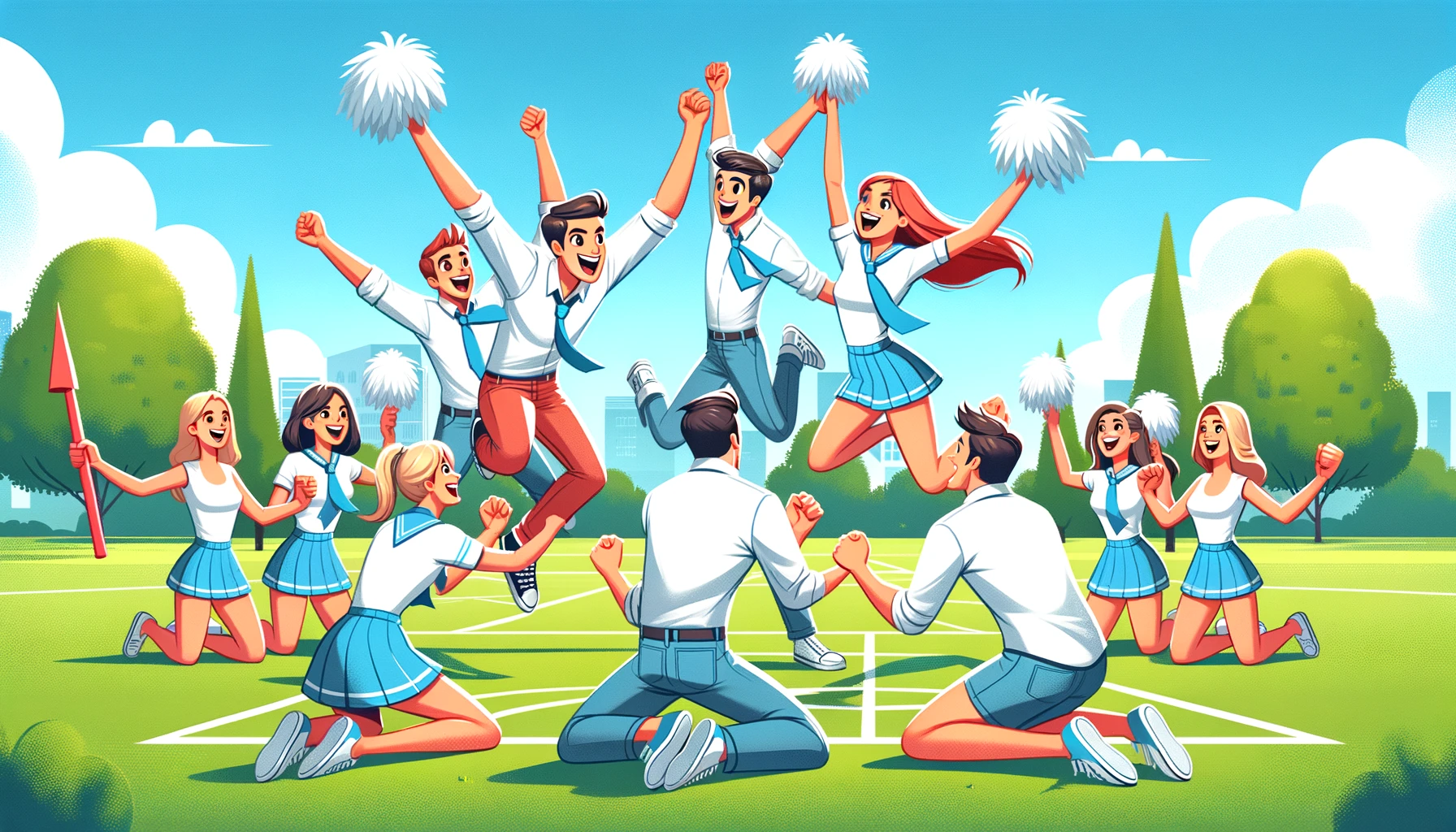Join the Cheerleader Rock Paper Scissors tournament! Losers cheer for winners until the final victor is crowned in best of 3 matches.