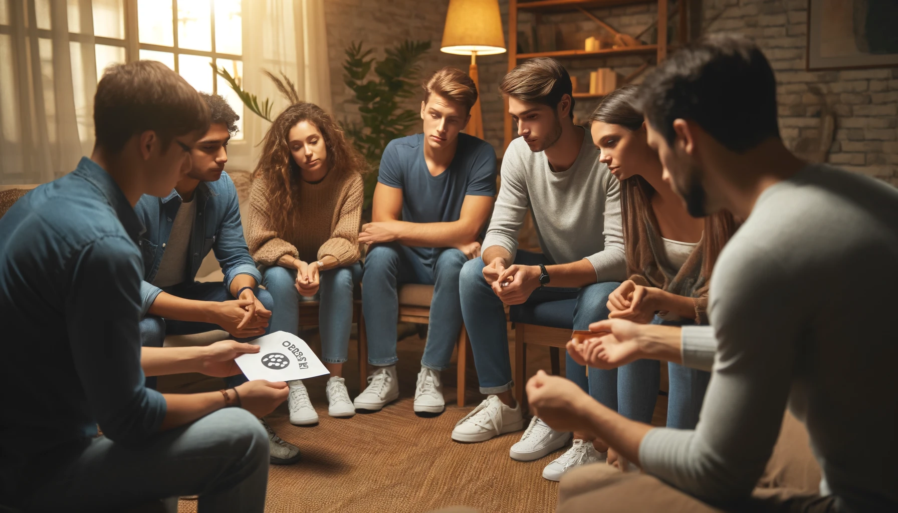 Play Contact, the word guessing game! The Chooser reveals a letter, participants describe words, and try to guess together. Fun and challenging!