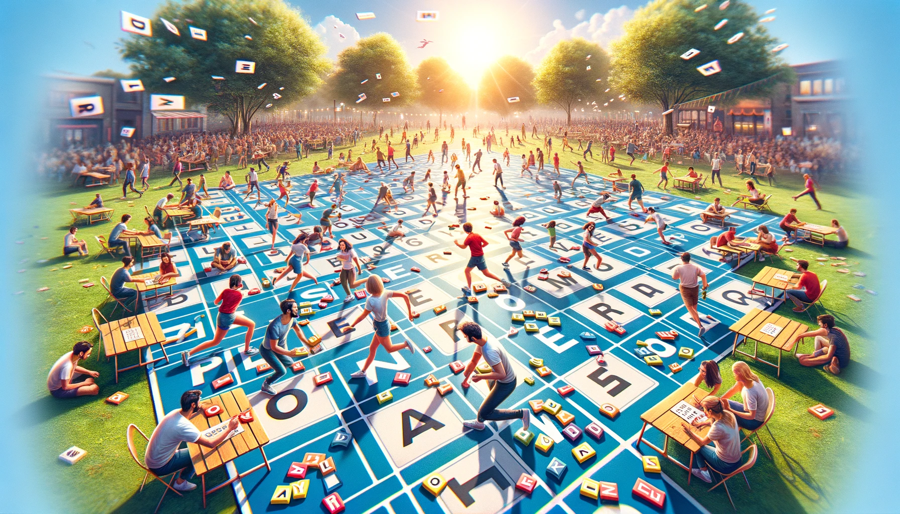 Join the Make a Word Game! Teams race to collect scattered letters within a time limit and then form the longest or most words to win
